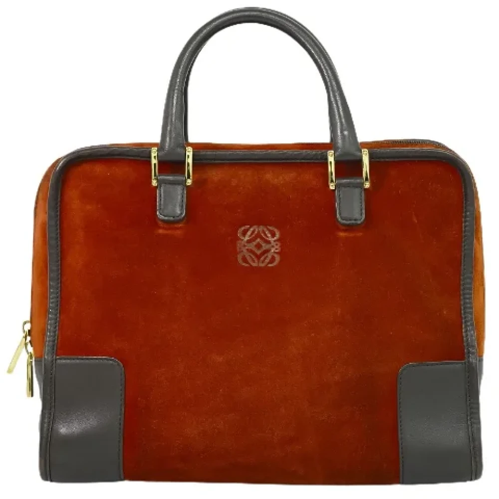 Loewe Pre-owned Suede handbags Orange Dames