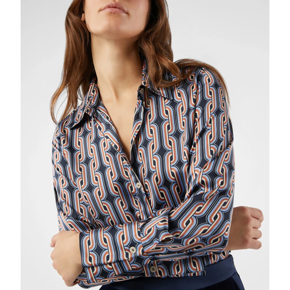 Pennyblack Gestreepte Satijnen Overhemd Borgo Stijl Multicolor Dames