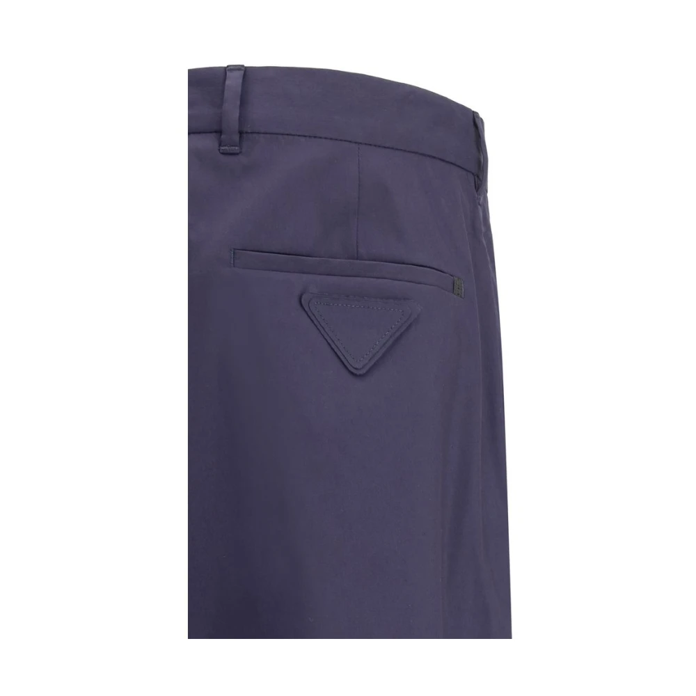 Prada Katoenen Broek met Rits aan de voorkant Blue Heren