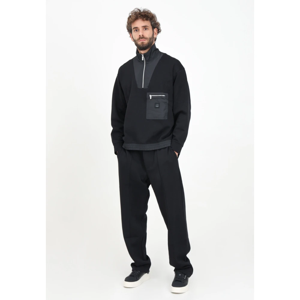 Armani Exchange Casual Zwarte Broek Regular Fit Black Heren