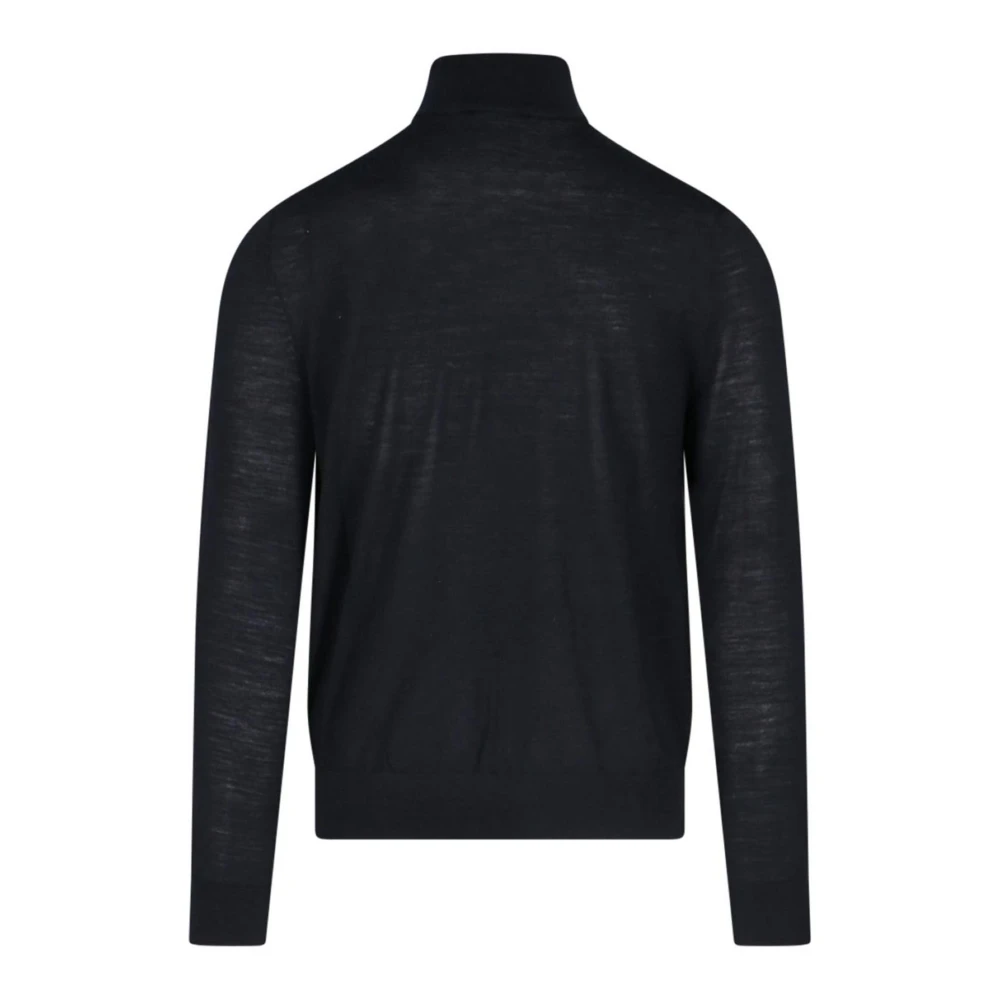 Diesel Zwarte wollen trui met logoborduursel Black Heren