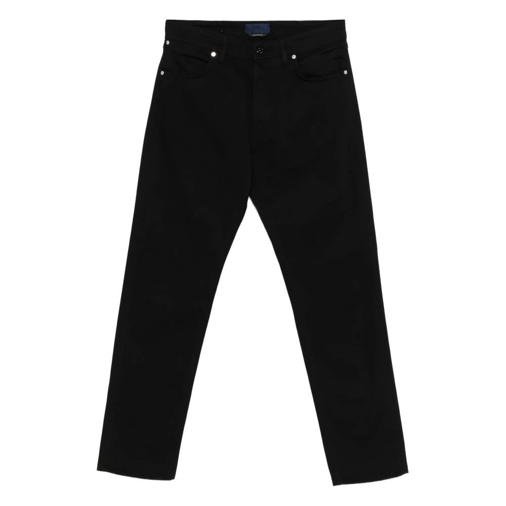 Stone Island , Straight Trousers, Male, Black, W32, Bull Denim-Tc Trousers