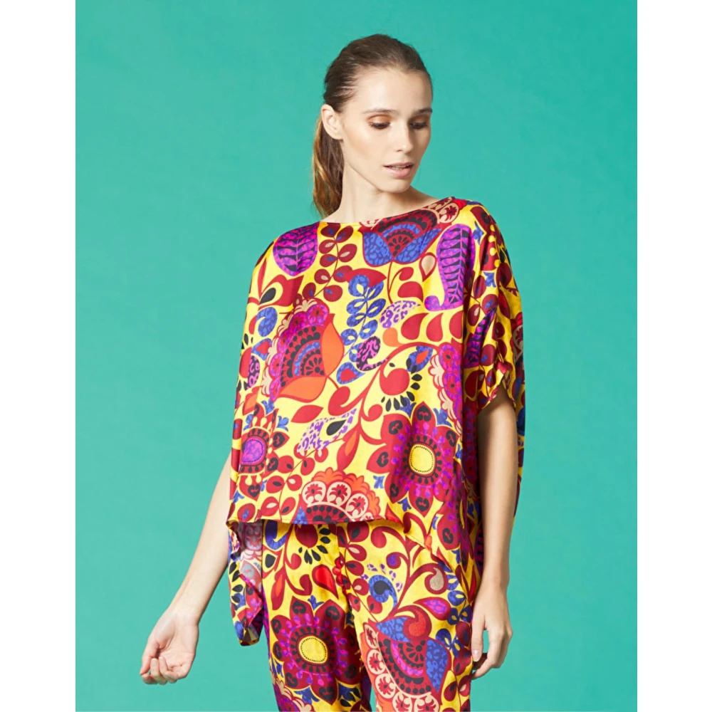 Manila Grace Doosvormige Blouse Multicolor Dames