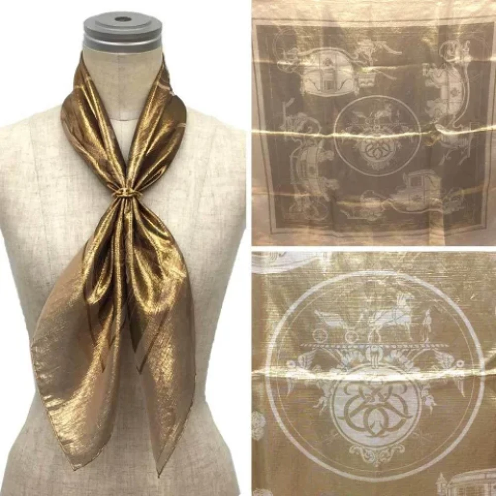 Hermès Vintage Pre-owned Silk scarves Yellow Dames