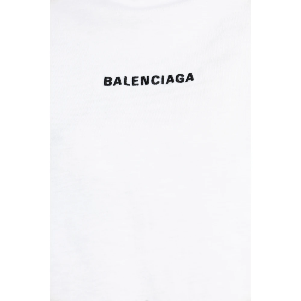 Balenciaga Logo T-Shirt White Dames