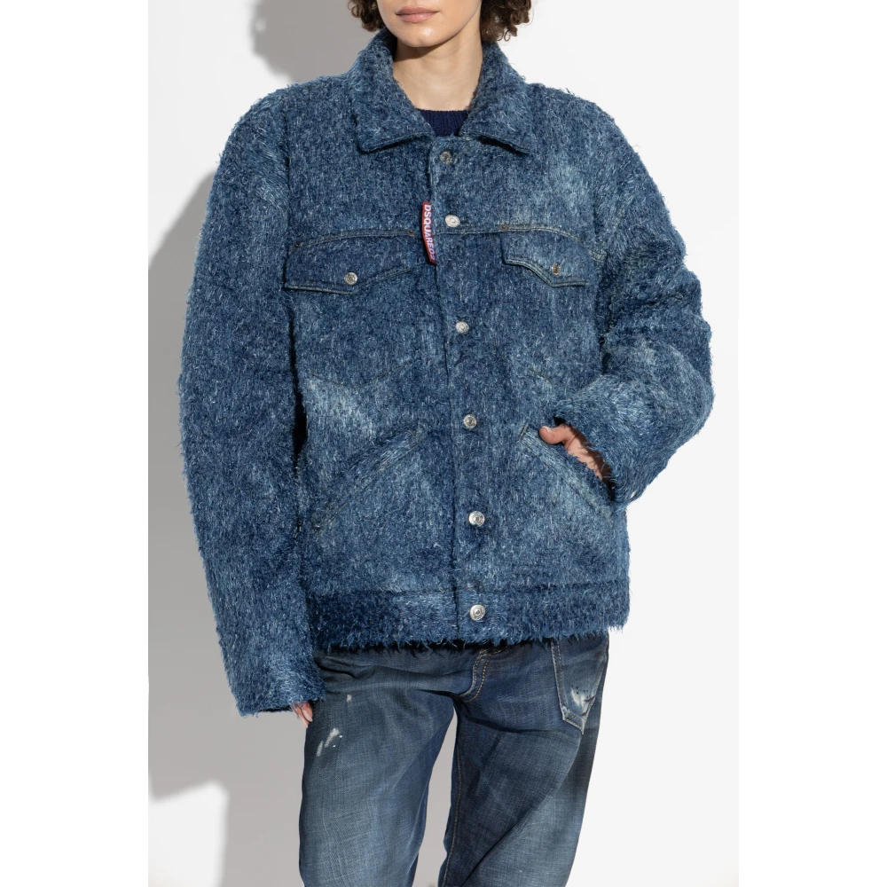Dsquared2 Jas met logo Blue Dames