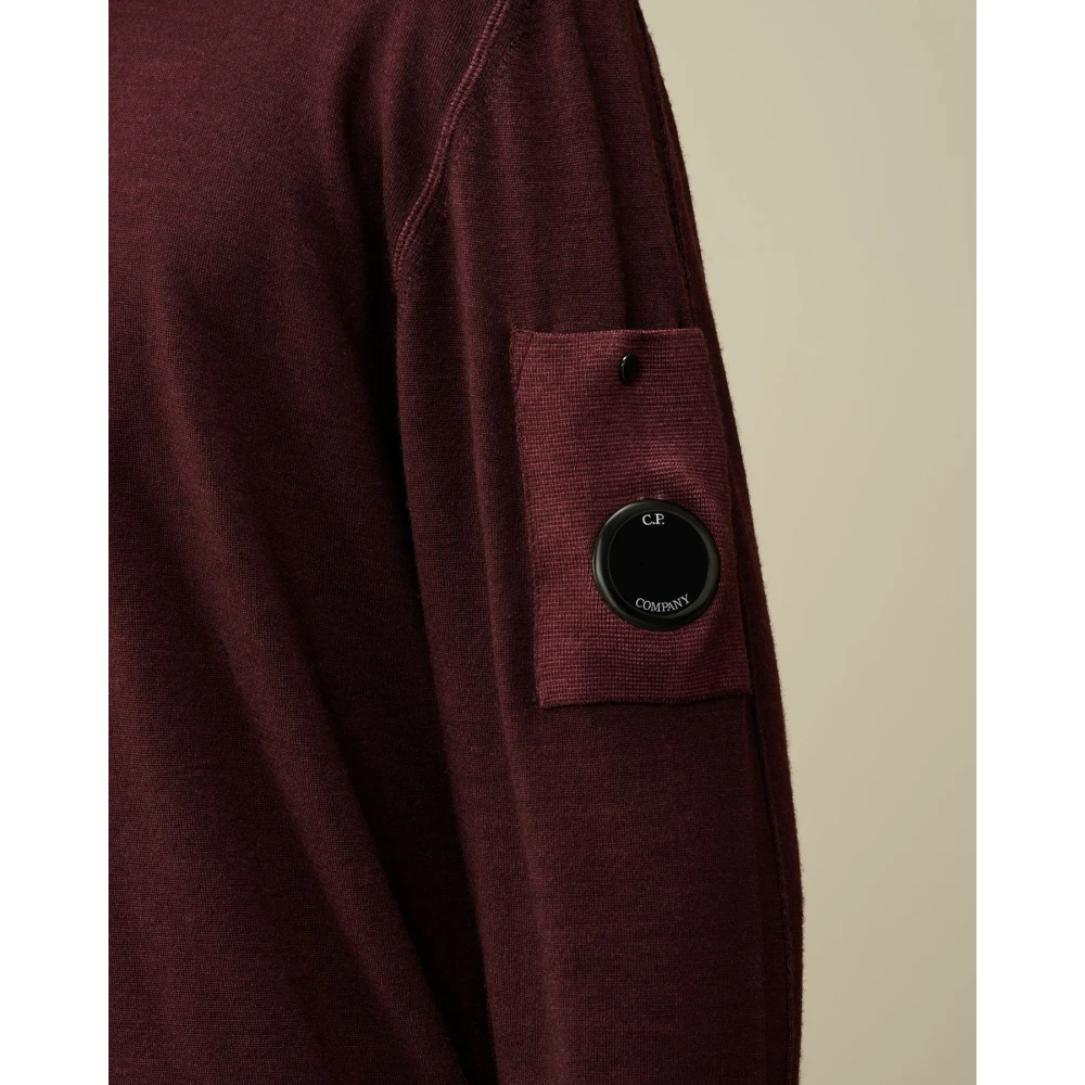 C.P. Company Bordeaux Merino Wol Trui Purple Heren