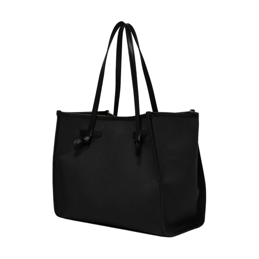 Gianni Chiarini Canvas Schoudertas Minimalistisch Ontwerp Black Dames