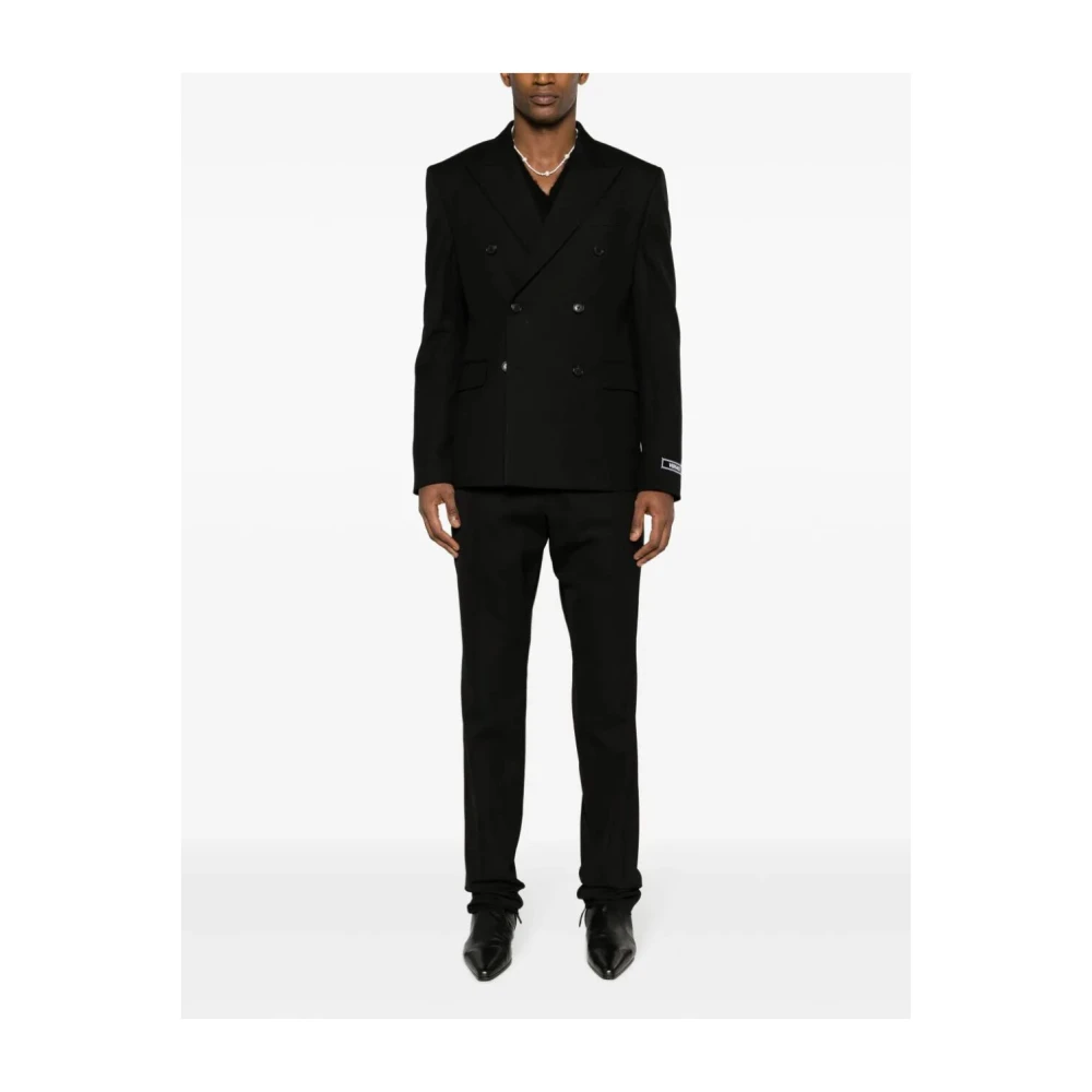 Versace Formele dubbelrij jas Black Heren