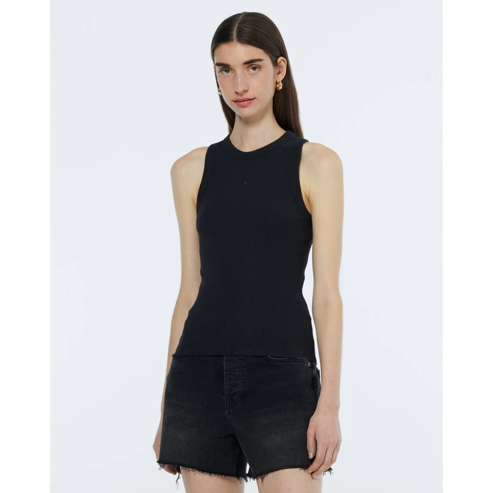 Scotch & Soda Kern Rib Racer Tank Pullover Black Dames