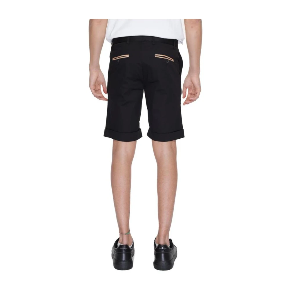 Alviero Martini 1a Classe Stretch katoenen Bermuda shorts Black Heren