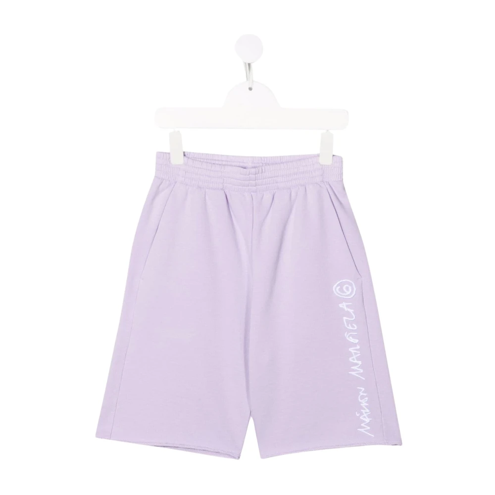 MM6 Maison Margiela Lila Bomull Logo Shorts Purple, Flicka