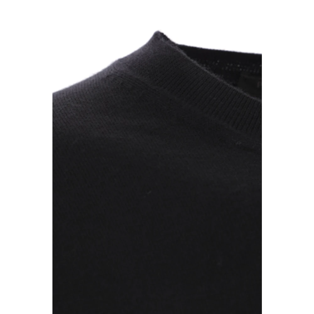 Prada Zwarte Wol Logo Trui Black Heren