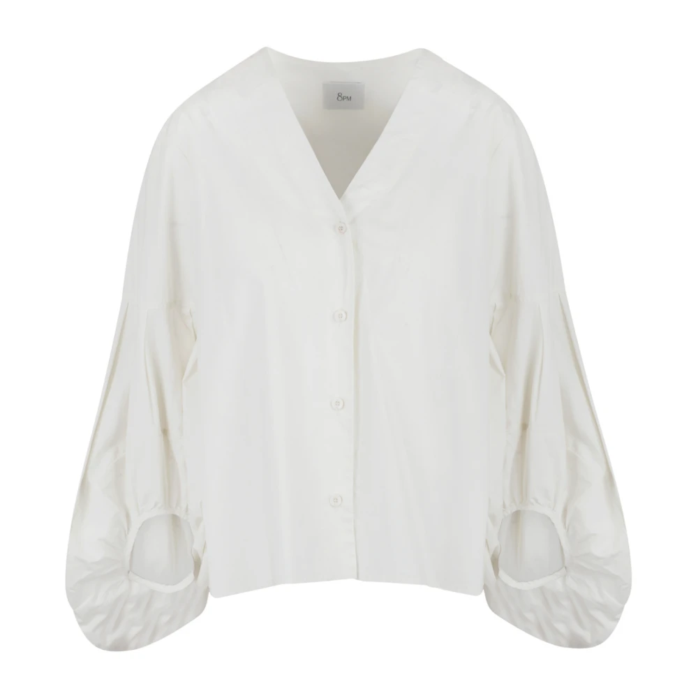8pm Katoenen V-hals Blouse Beige Dames