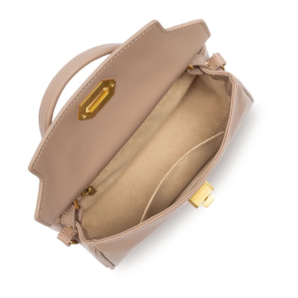 Lancaster Grace Flap Handtas met Metalen Sluiting Beige Dames