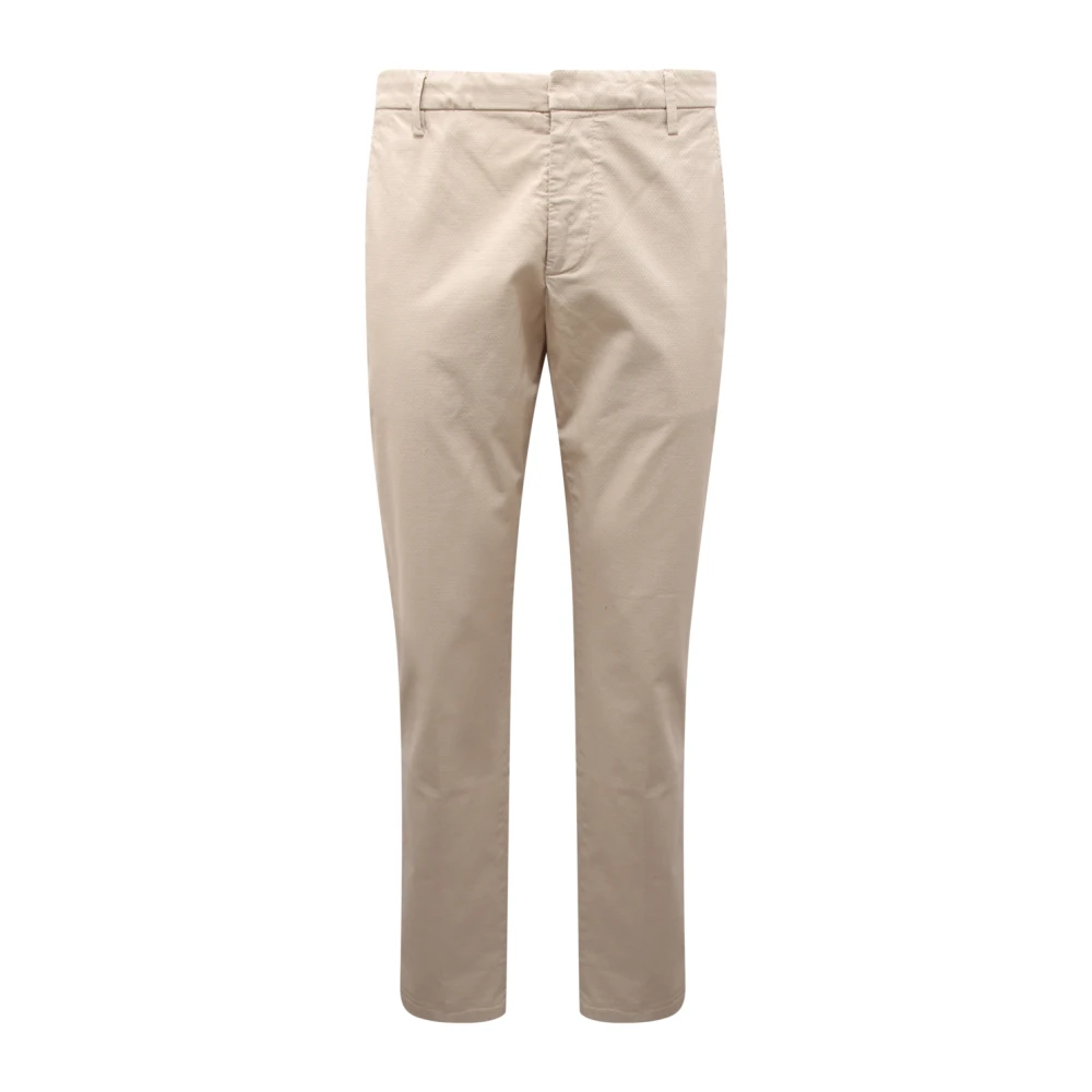 Dondup Men's Beige Slim-Fit Trousers, W36, Italian Made Stylish Trousers
