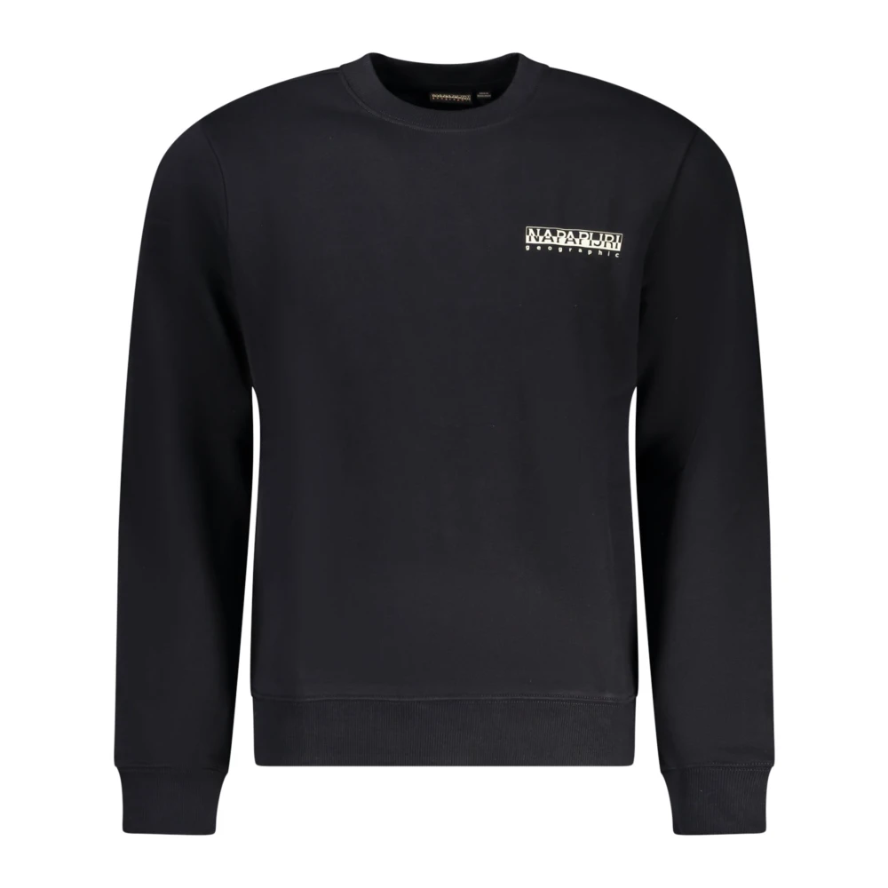 Napapijri Zwarte Sweatshirt met Print en Lange Mouwen Black Heren