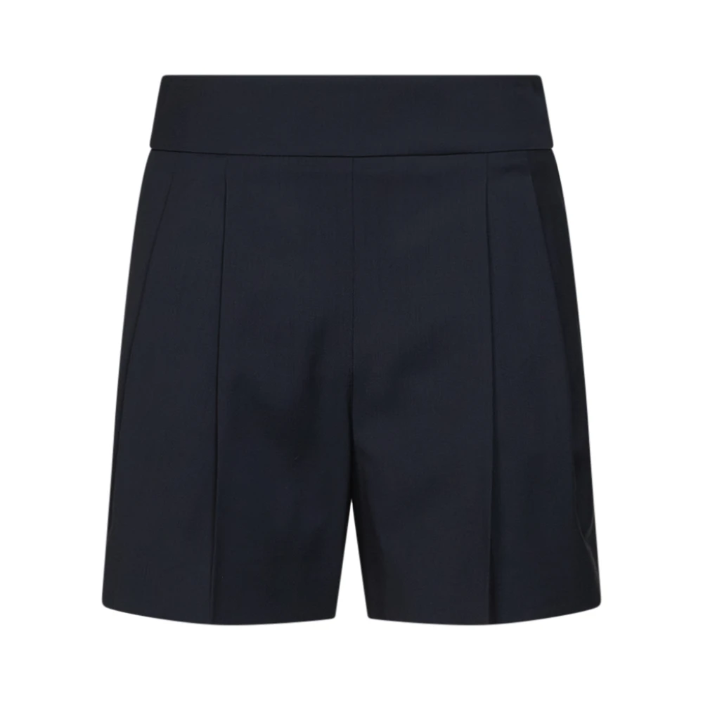 Max Mara Blue Lightweight Woollen Cloth Shorts - Female - Casual Shorts - Xs - Shorts