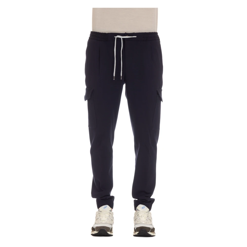 PT Torino Blauwe Cargo Broek Elastische Taille Blue Heren