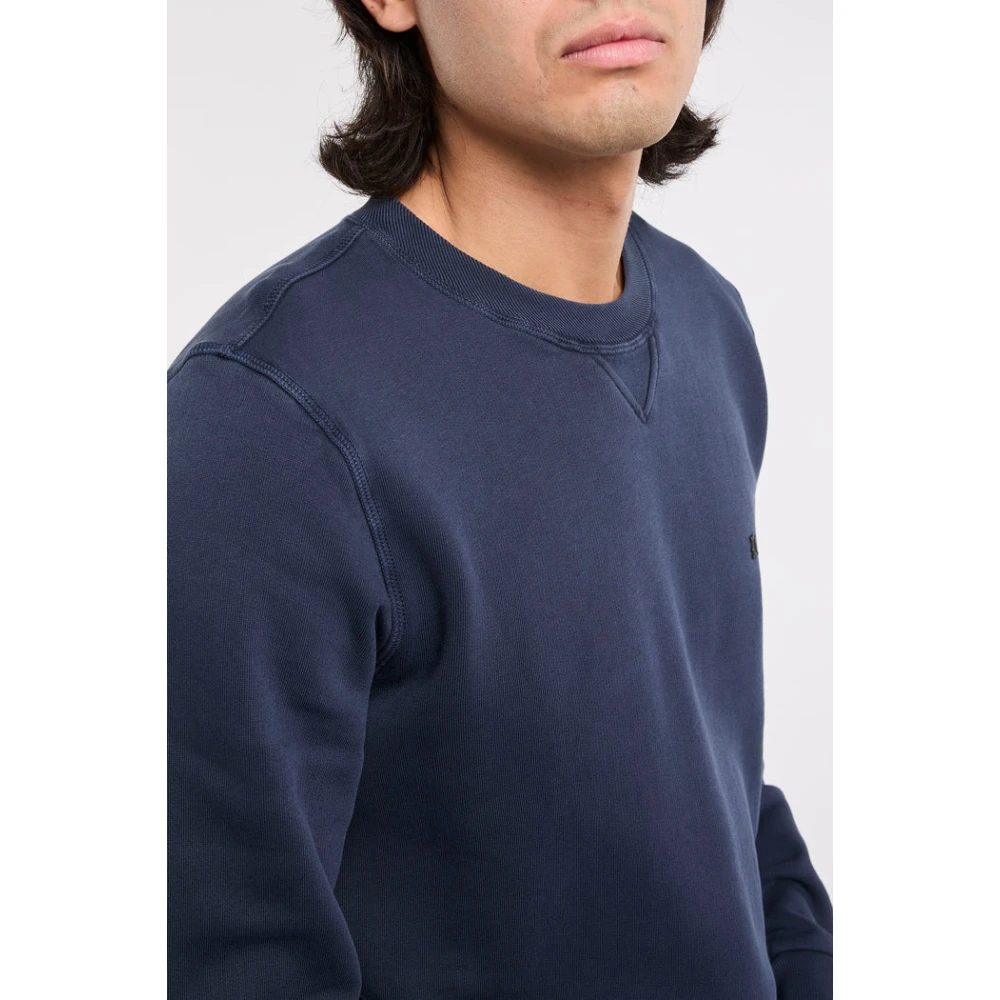 Dondup Blauwe Sweater met Ronde Hals Distressed Blue Heren