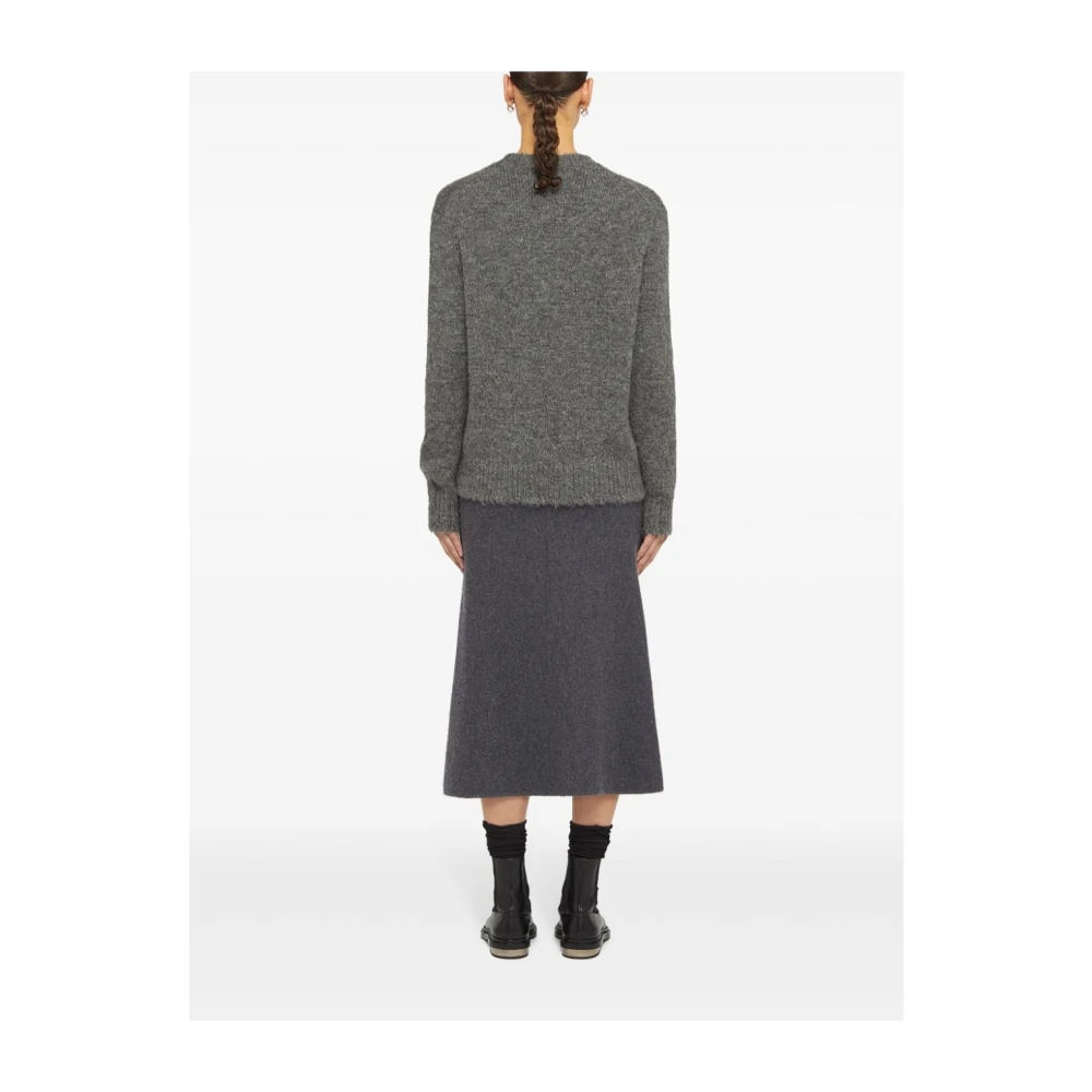 Jil Sander Grijze Alpaca Wolmix Trui Gray Dames
