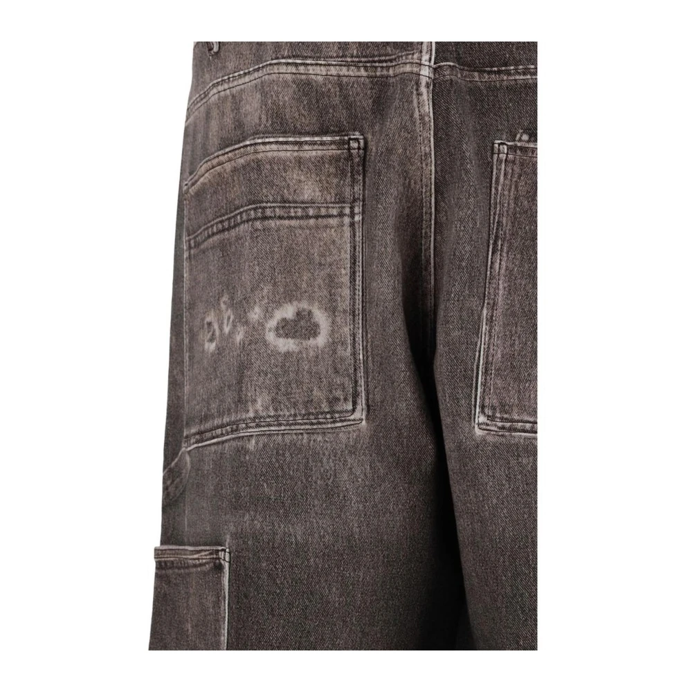 Emporio Armani Laag getailleerde katoenen jeans met vijf zakken Gray Heren