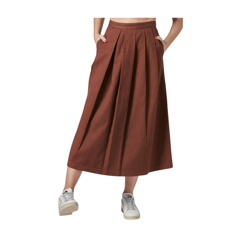 Pence 1979 Geplooide rok voor vrouwen Brown Dames
