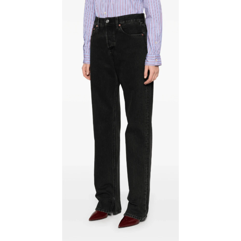 Gucci Straight-Leg Denim Jeans Gray Dames