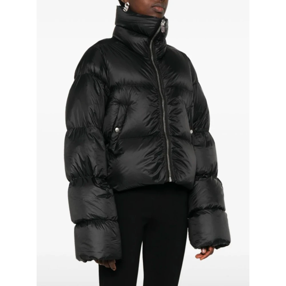Rick Owens Zwarte Puffer Turtle Jas Black Dames