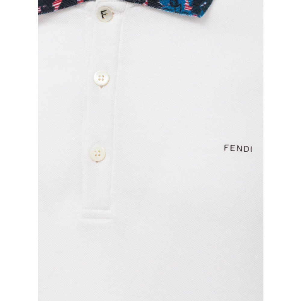 Fendi Korte mouw wit poloshirt White Heren