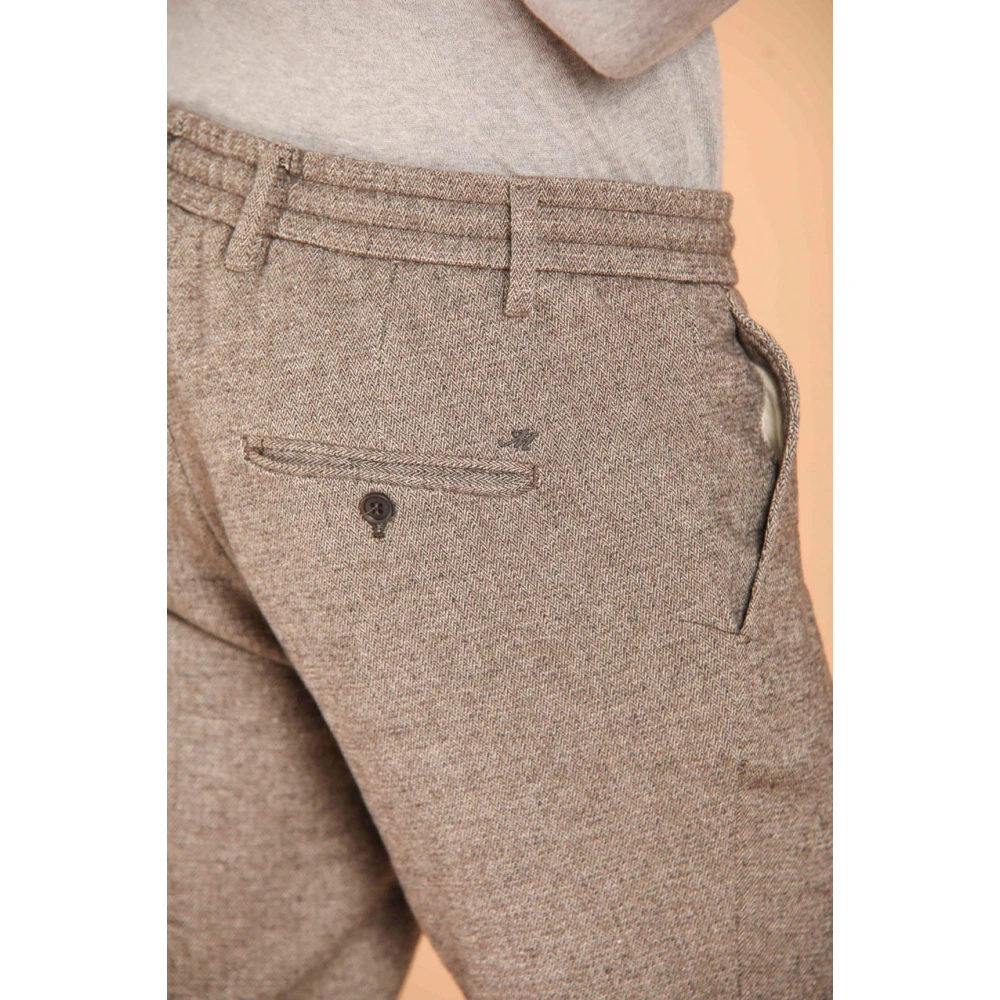 Mason's Slim Fit Wol-Effekt Chino Broek Brown Heren