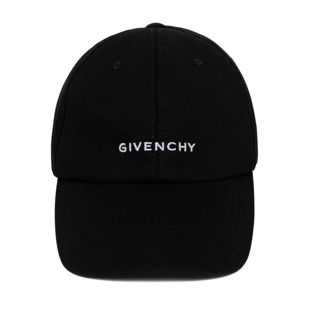 Givenchy Zwarte Geborduurde Pet Katoenen Keper Brim Black Heren