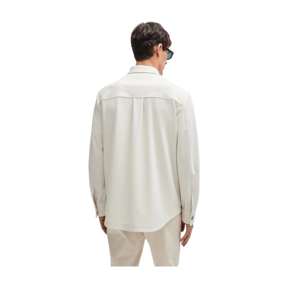 Hugo Boss Stretch Jersey Overshirt in Wit White Heren