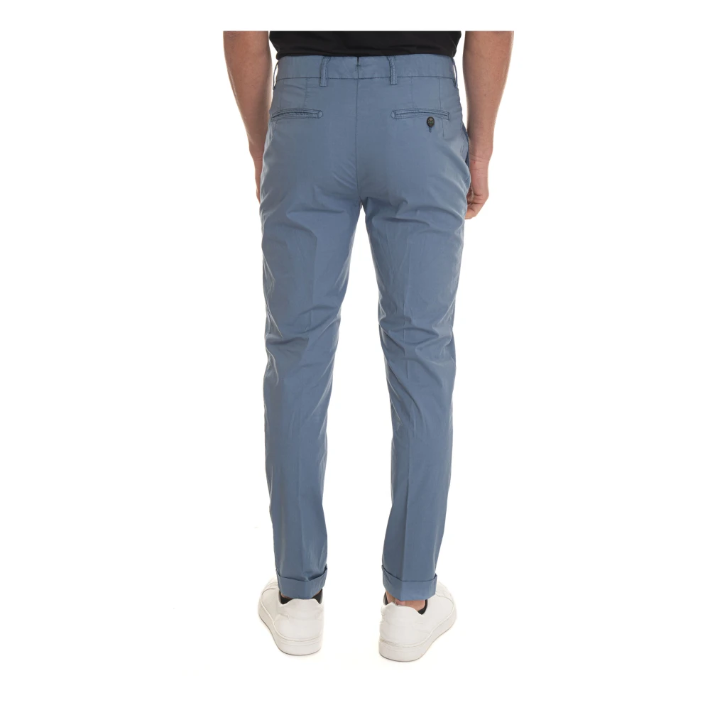 Berwich Stone Washed Retro-GD Chino Broek Blue Heren