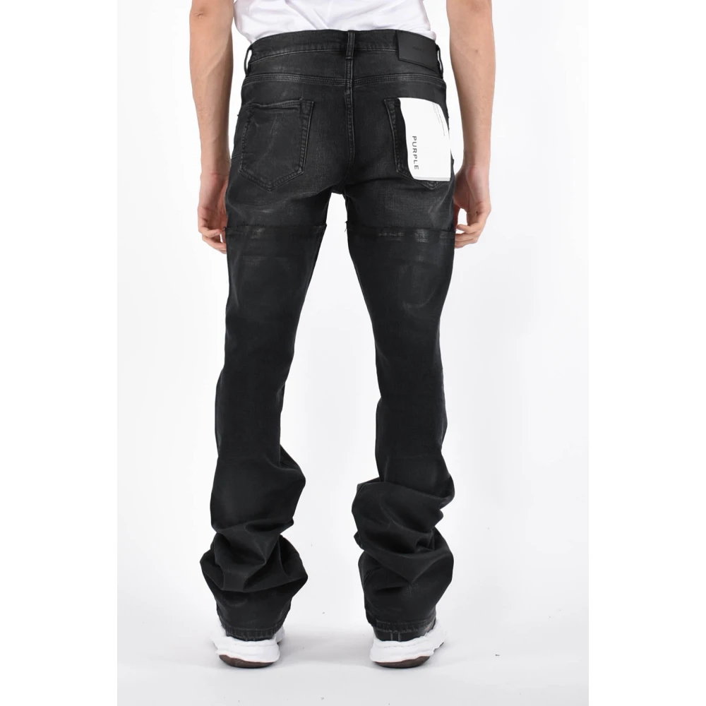 Purple Brand Flare Skinny Jeans met knoopsluiting Black Heren