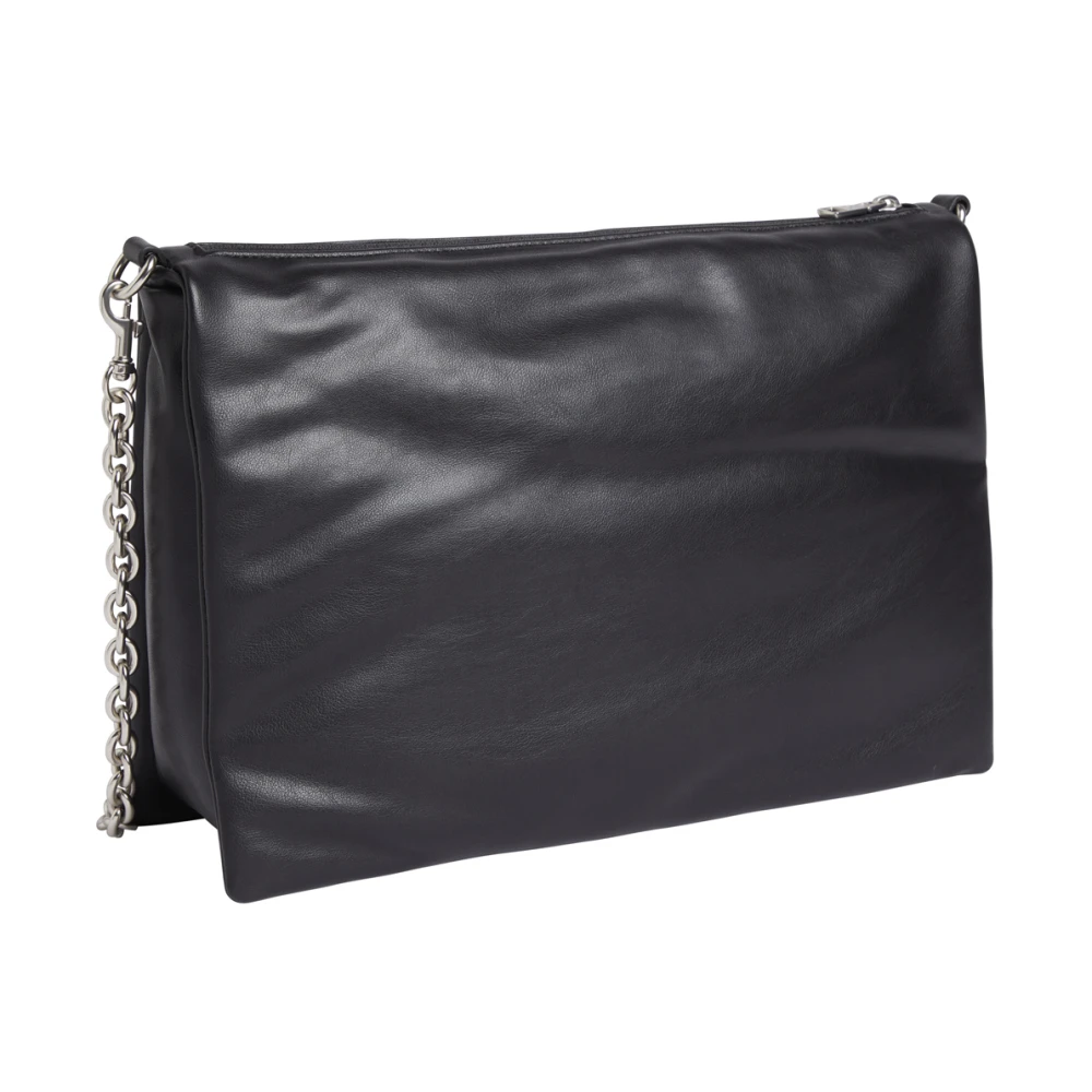 Calvin Klein Zwarte schoudertas met micro mono ketting Black Dames