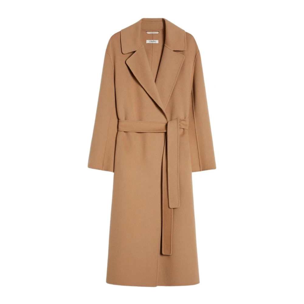 Max Mara Women's Beige Elegant Wool Wrap Coat