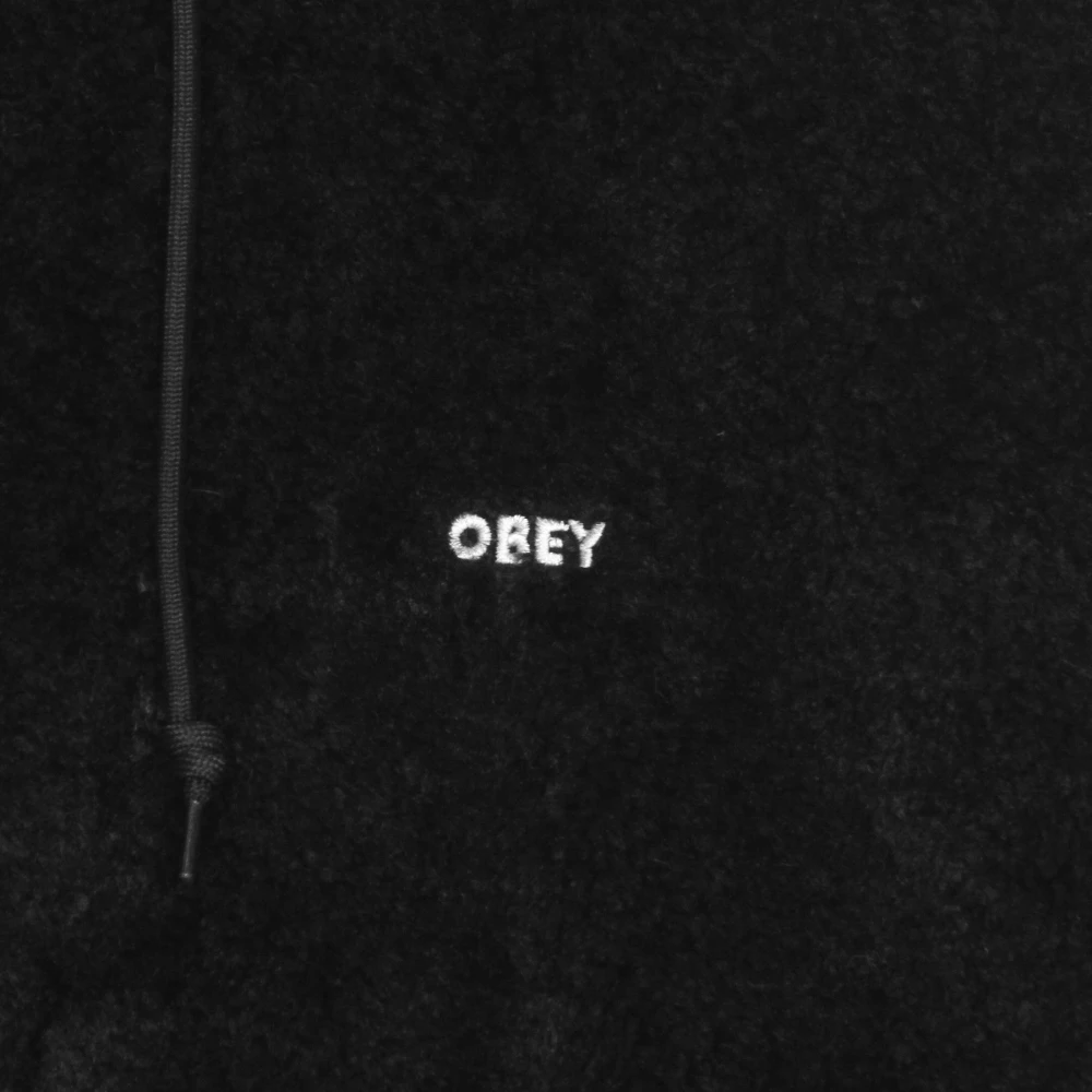 Obey Zwarte Polar Fleece Hoodie met Sherpa Black Heren