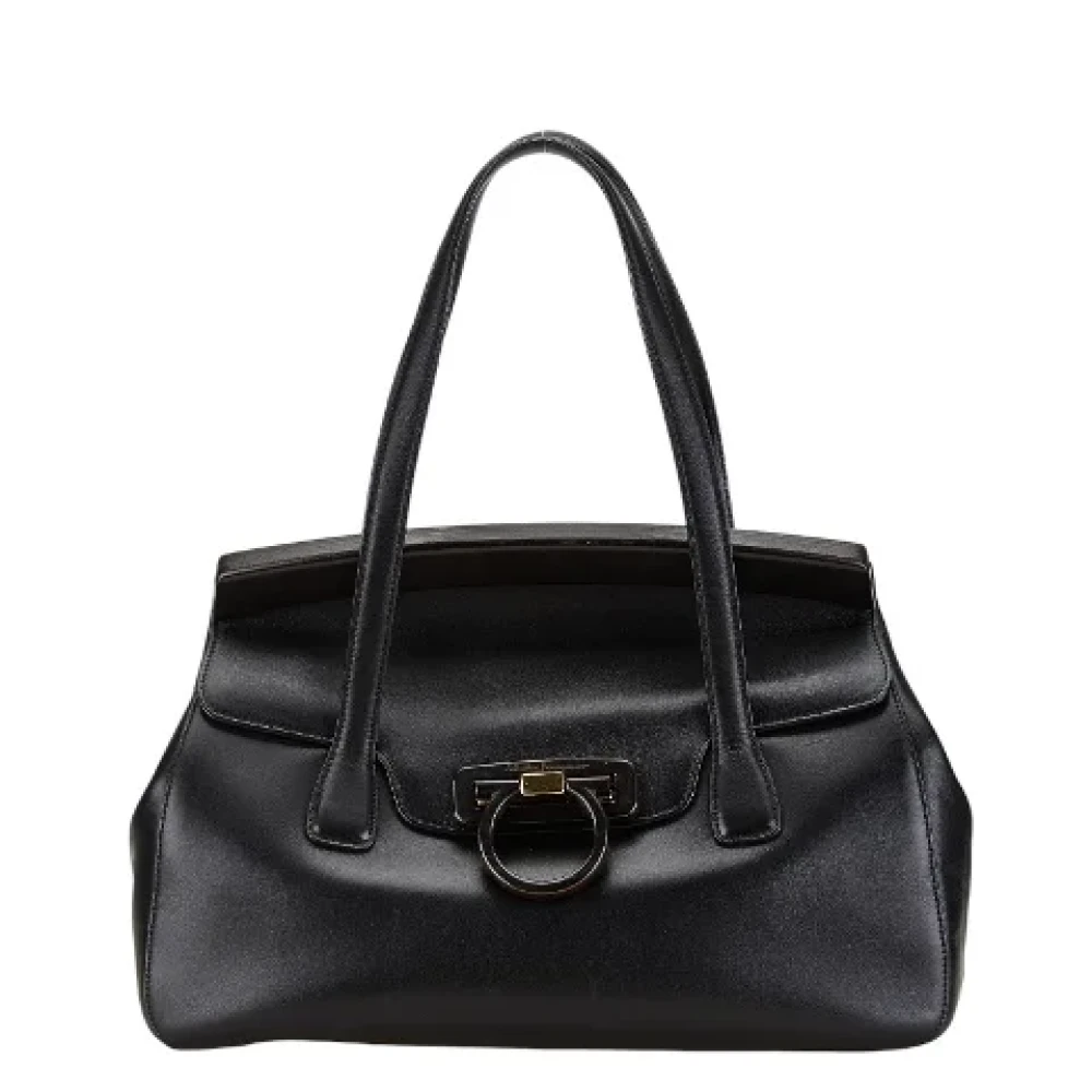 Salvatore Ferragamo Pre-owned Leather handbags Black Dames