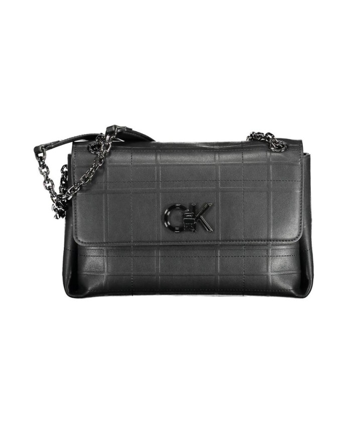 sac-a-main-en-polyester-noir-avec-poignees-chaine