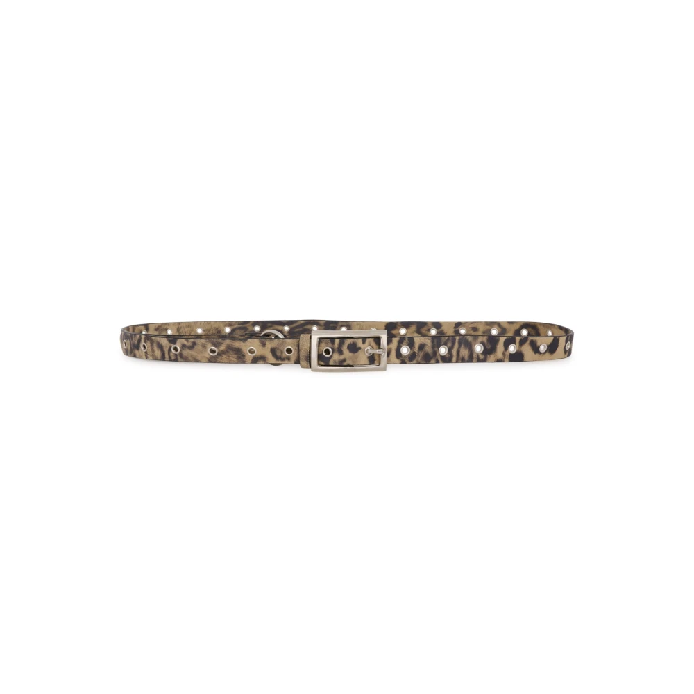 Gestuz Multicolor Leopardmönstrat Läder Eyelet Bälte