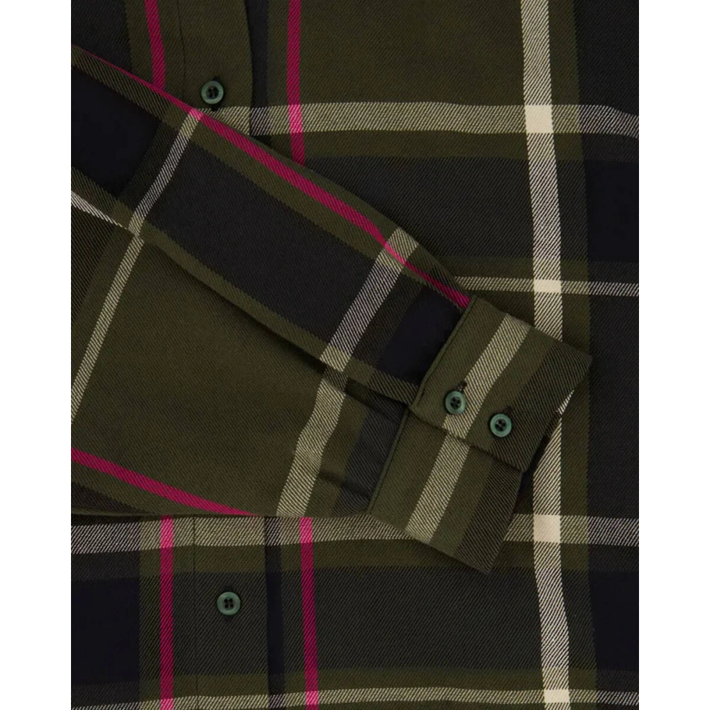 Zusss Geruite Donkergroene Blouse Lange Mouw Green Dames