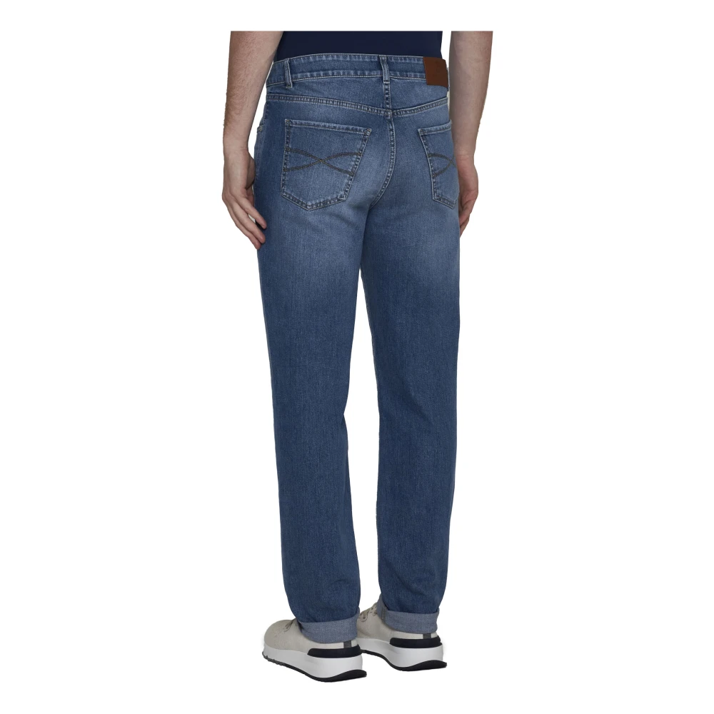 BRUNELLO CUCINELLI Indigo Blue Slim Fit Jeans Blue Heren