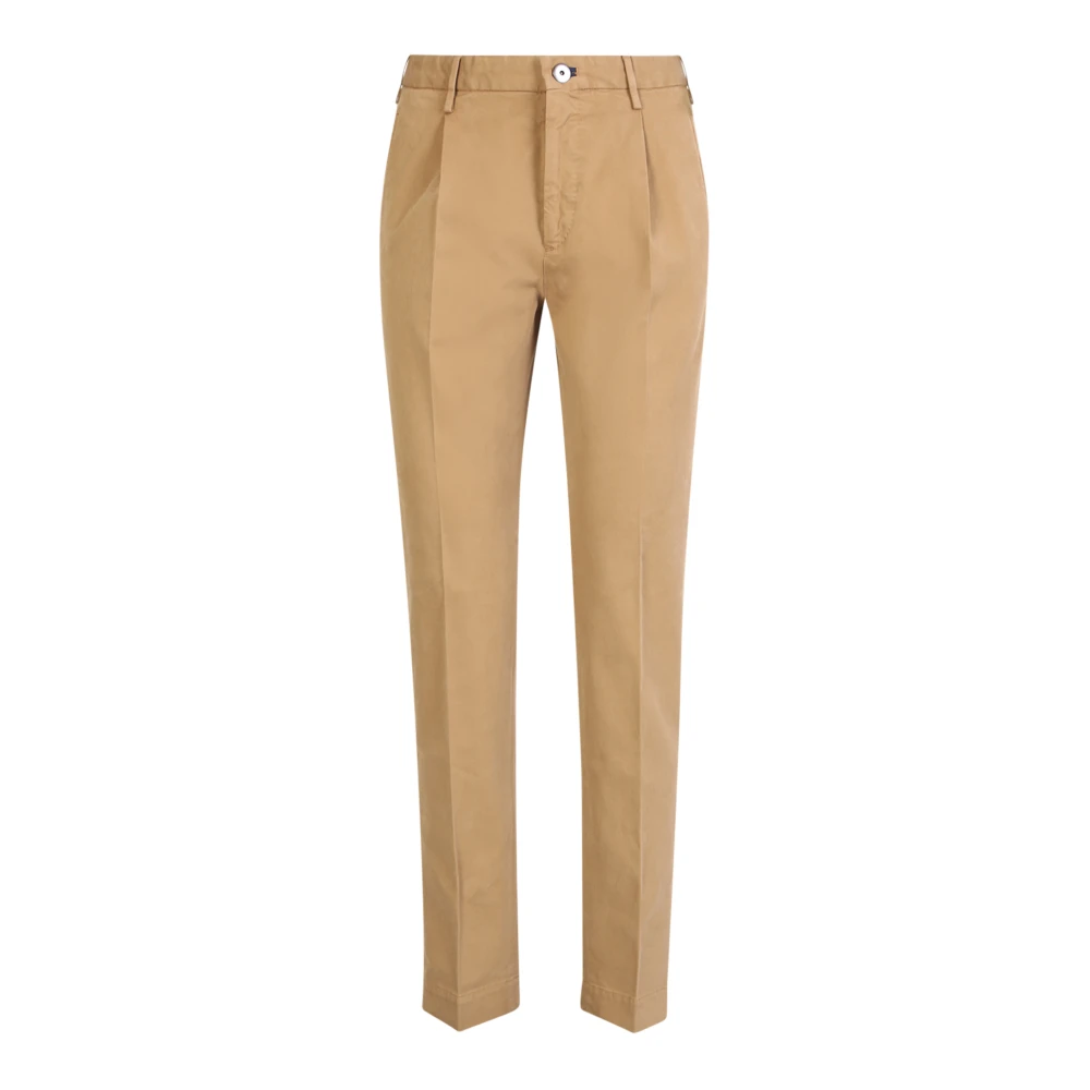 Incotex Men's Beige Straight Trousers - Slim-Fit Trousers - M - Trousers