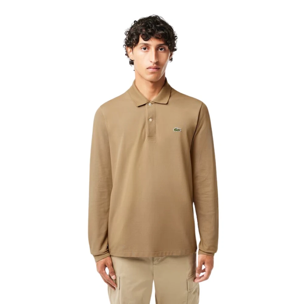 Lacoste Lange Mouw Polo Heren Sand Beige Heren