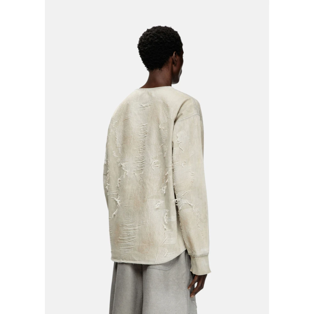 Diesel Vintage Denim Jacquard Sweater Beige Heren