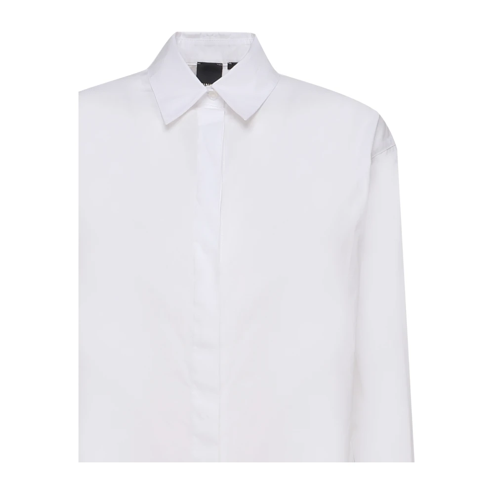 pinko Klassieke Witte Overhemd met Geborduurd Logo White Dames