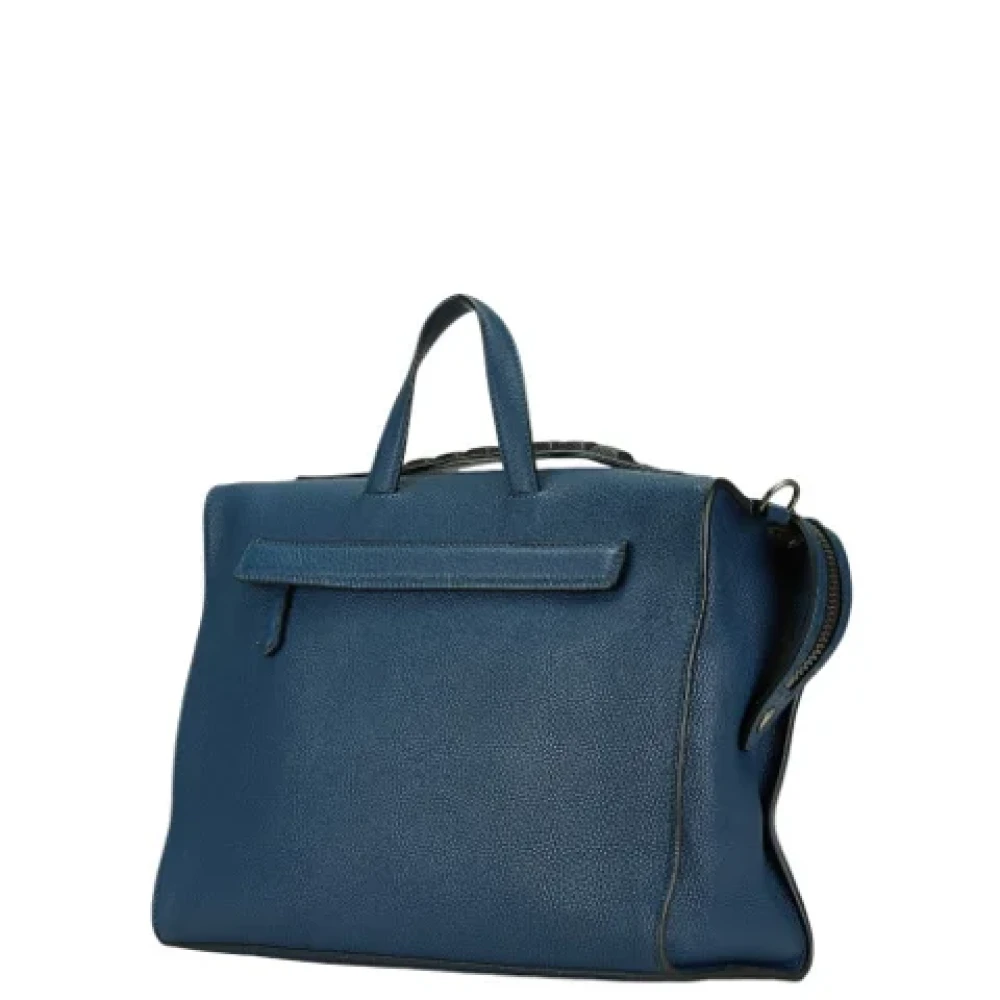 Fendi Vintage Pre-owned Leather shoulder-bags Blue Heren
