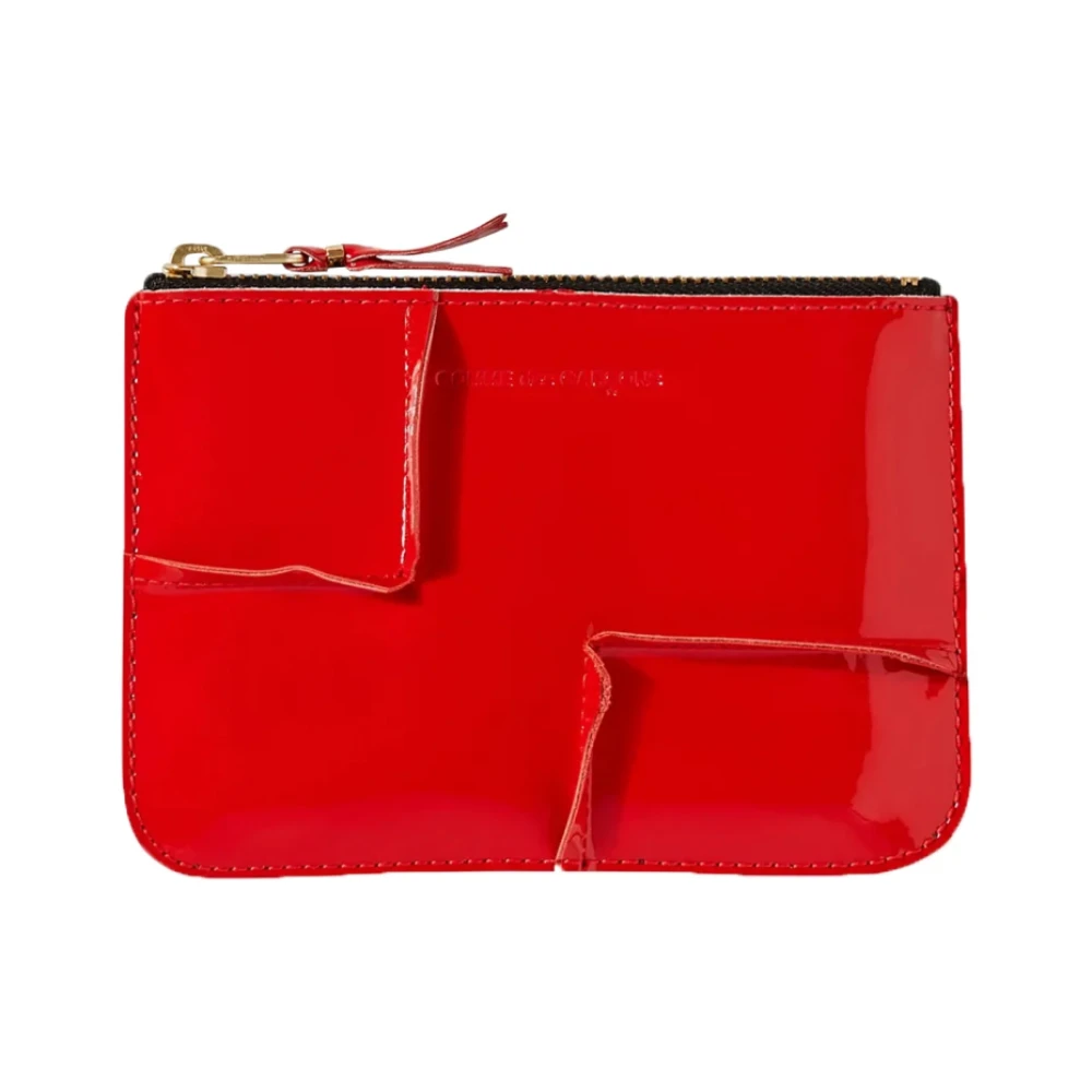 Comme des Garçons Rode Reversed-Hem Pouch Portemonnee Red