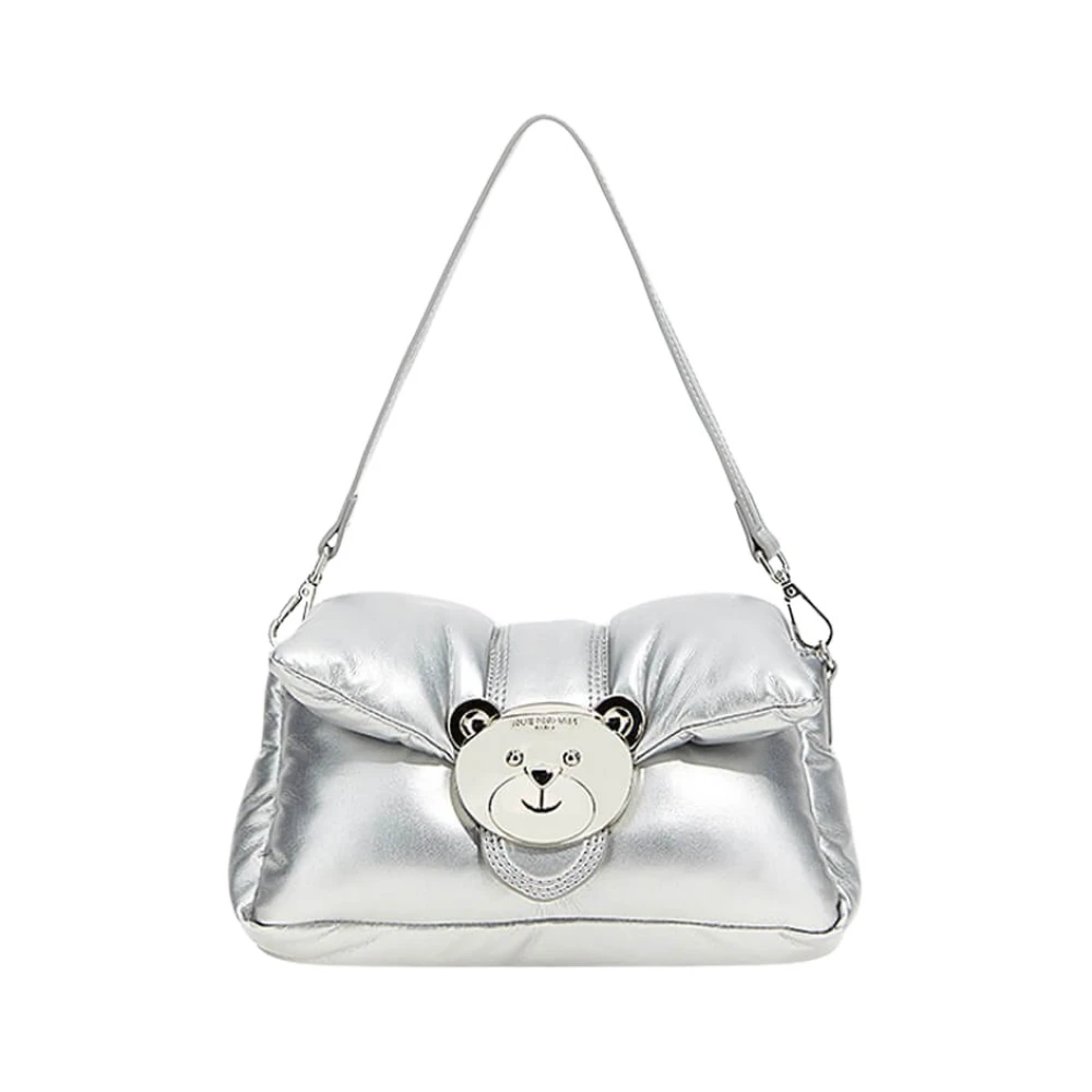 Rue Madam Gewatteerde vegan lederen schoudertas Gray Dames